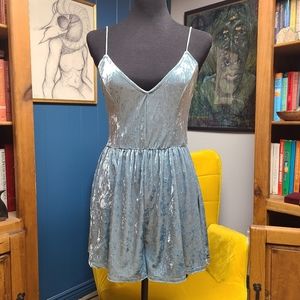 Rue21 Velour Low Back Spaghetti Strap Romper Size M